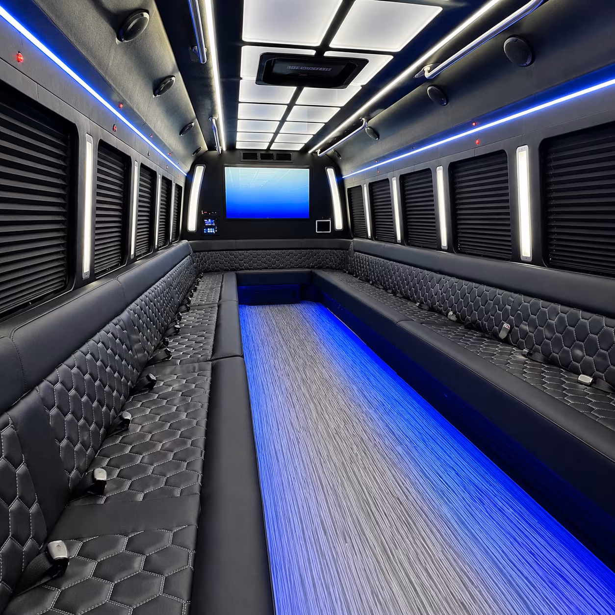 el cajon 50 passenger party bus inside